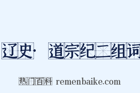 辽史·道宗纪二组词是什么意思的图片